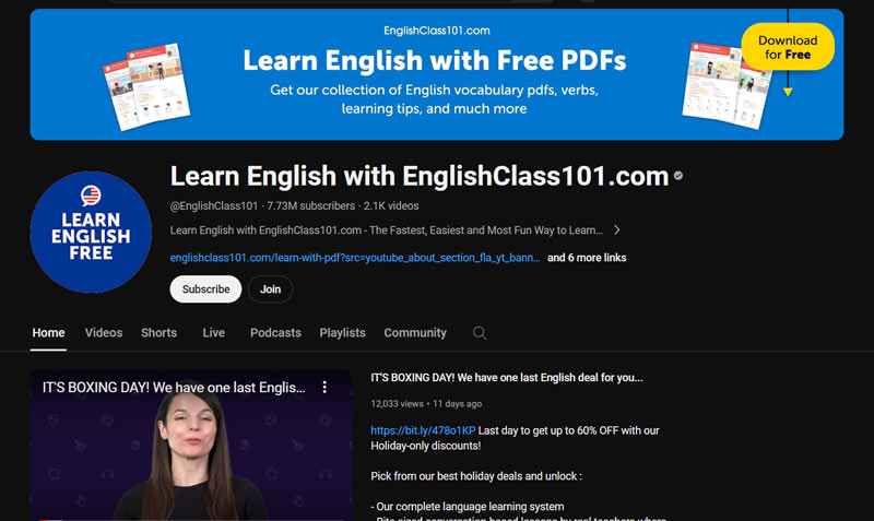 کانال-یوتویوب-EnglishClass101.com-مناسب-یادگیری-زبان