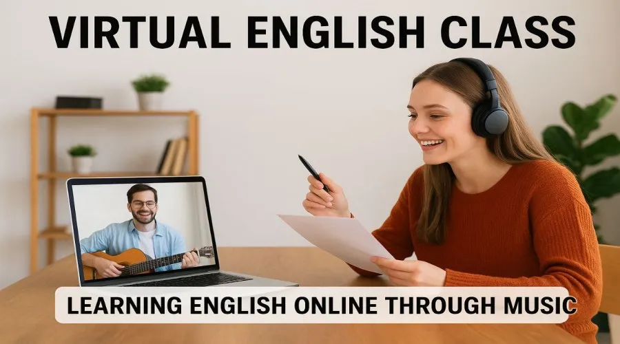 کلاس زبان مجازی همراه با آموزش زبان انگلیسی آنلاین از طریق موسیقی