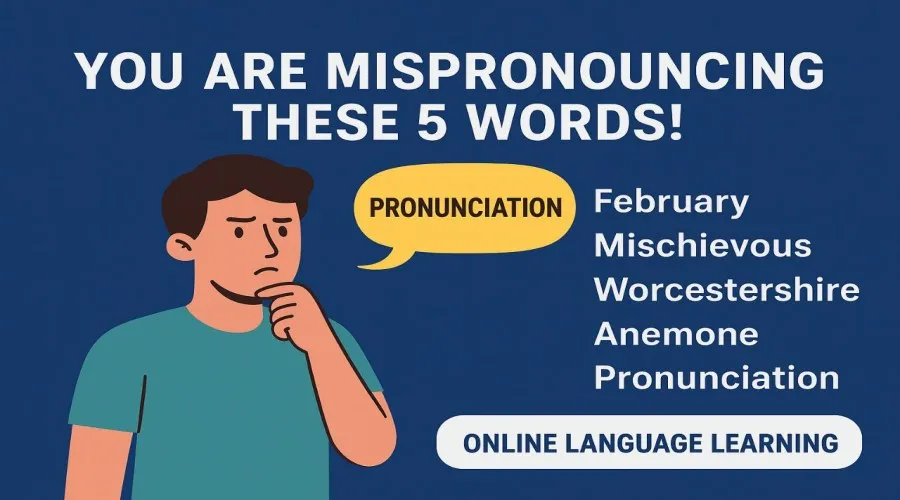 در این مقاله با پنج لغت انگلیسی که بسیاری از زبان‌آموزان به اشتباه تلفظ می‌کنند آشنا می‌شوید. همراه با نکات دقیق تلفظ و راهکارهای مهم در مسیر «آموزش آنلاین زبان»، یادگیری مؤثرتر می‌شود.