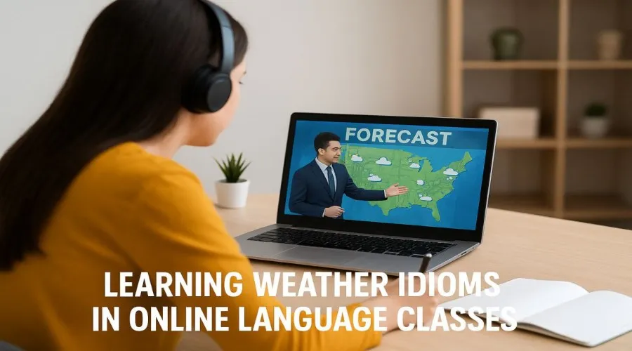 بهترین راه یادگیری اصطلاحات آب‌وهوا در انگلیسی. با ۵ اصطلاح پرکاربرد آشنا شوید و مکالمه خود را تقویت کنید. مناسب برای آموزش آنلاین زبان، کلاس زبان مجازی و یادگیری در خانه.